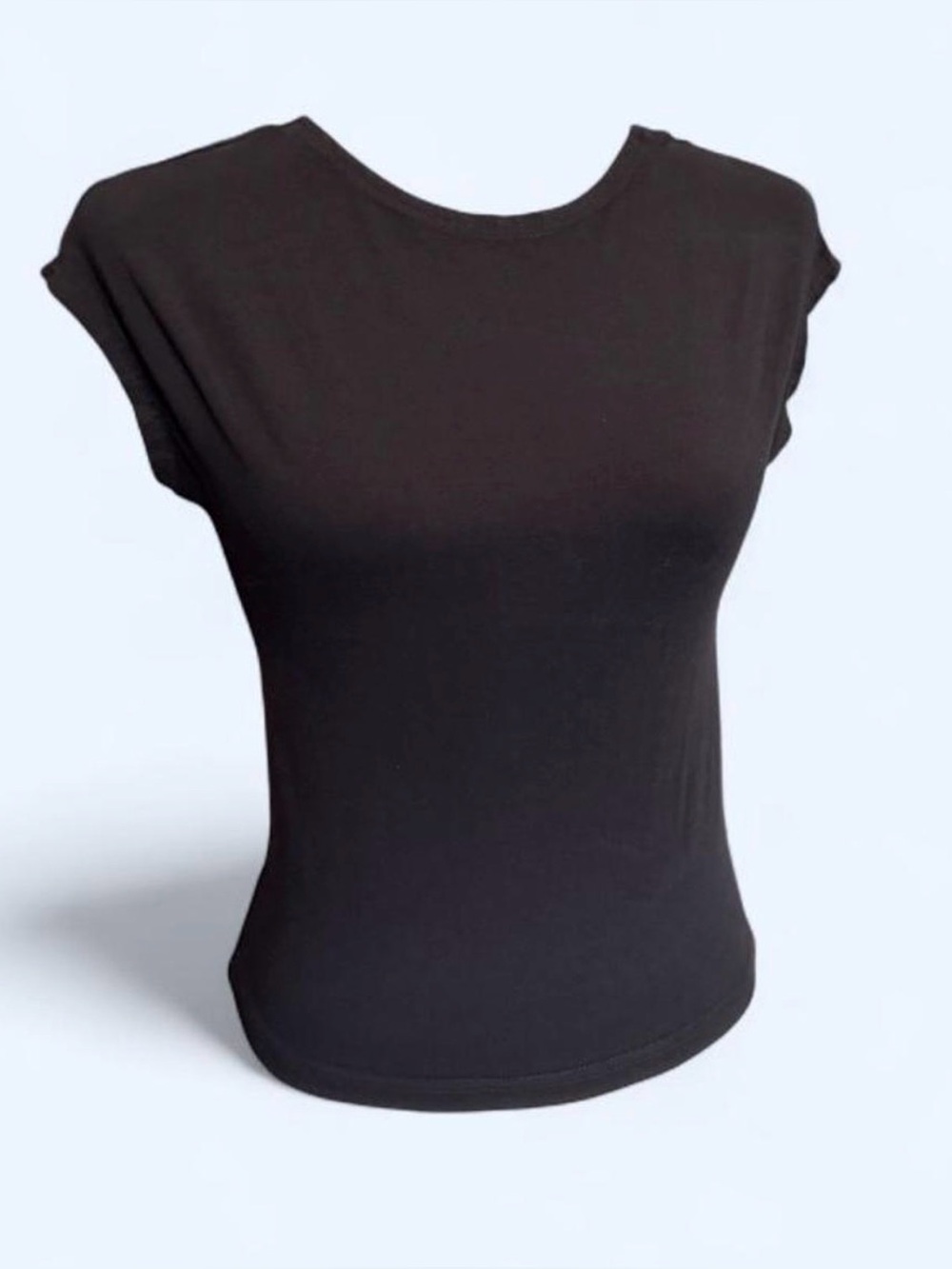 Open Back Black Cap Sleeve Top